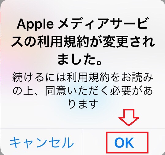 Iphone Apple メディアサービス利用規約が変更されました のポップアップ表示